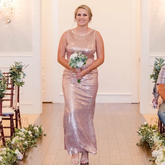 maniju Dresses & Skirts - Rose gold sequins dress